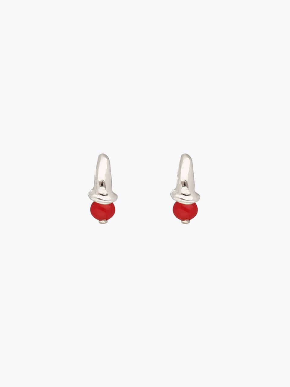 Red bud earring